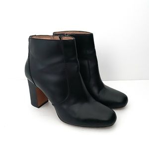 Madewell Black Leather Side Zip Ankle Boots